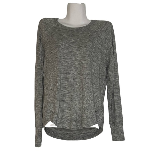 ATHLETA WOMEN'S BEYOND SOFT MINDSET HEATHER GRAY LONG SLEEVE SWEATSHIRT TOP - S - Picture 2 of 6